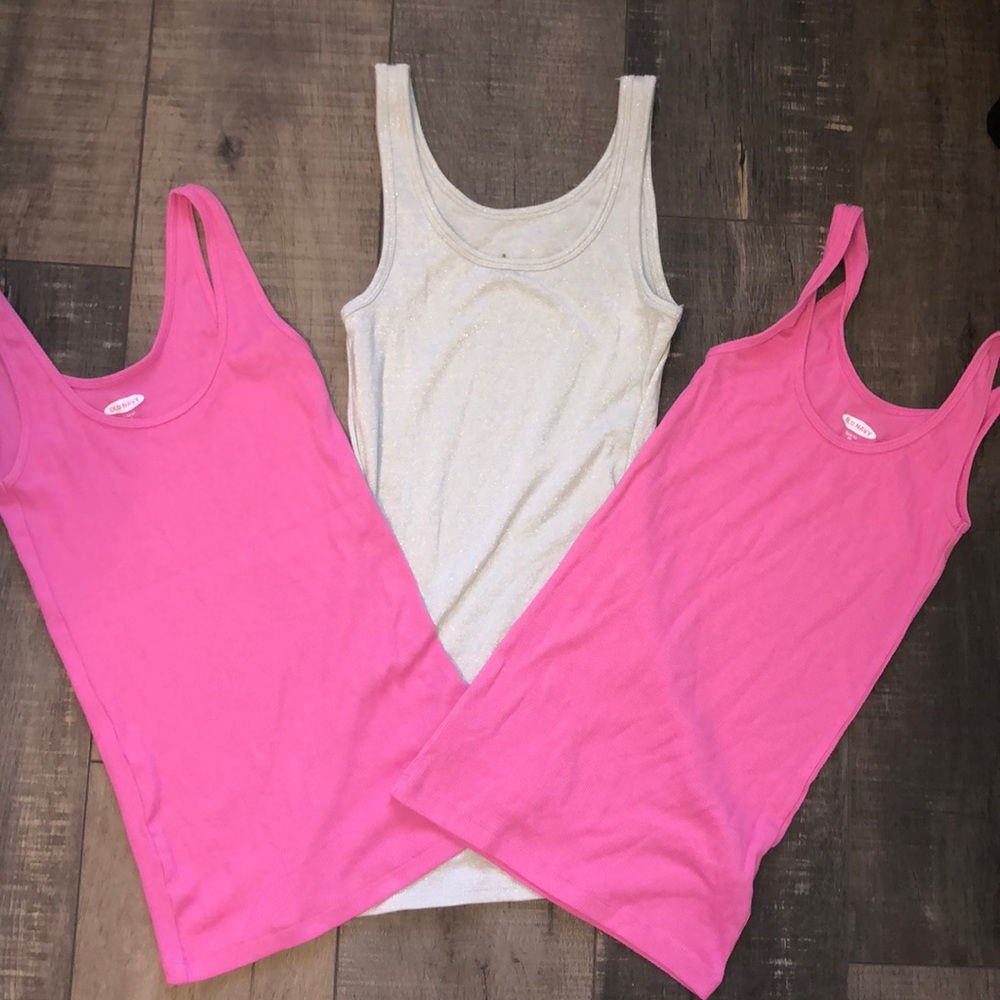 BUNDLE 3 Tank tops! 2 Pink 1 glitter!
